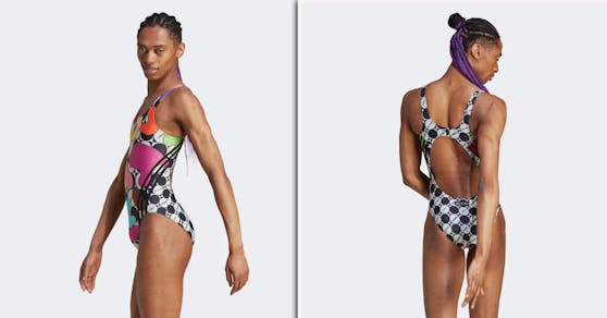 Shitstorm im Netz: Ein neuer Damen-Badeanzug von Adidas wird von einem Männermodel getragen.