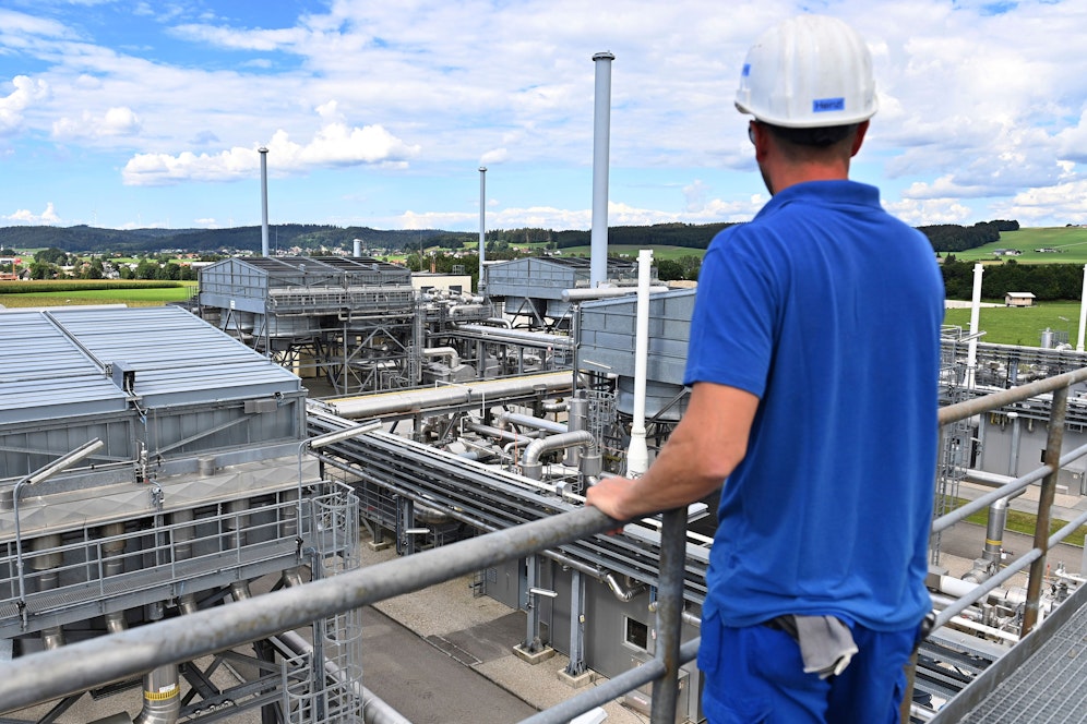 Blick auf den Gasspeicher in Haidach bei Salzburg im August 2022.