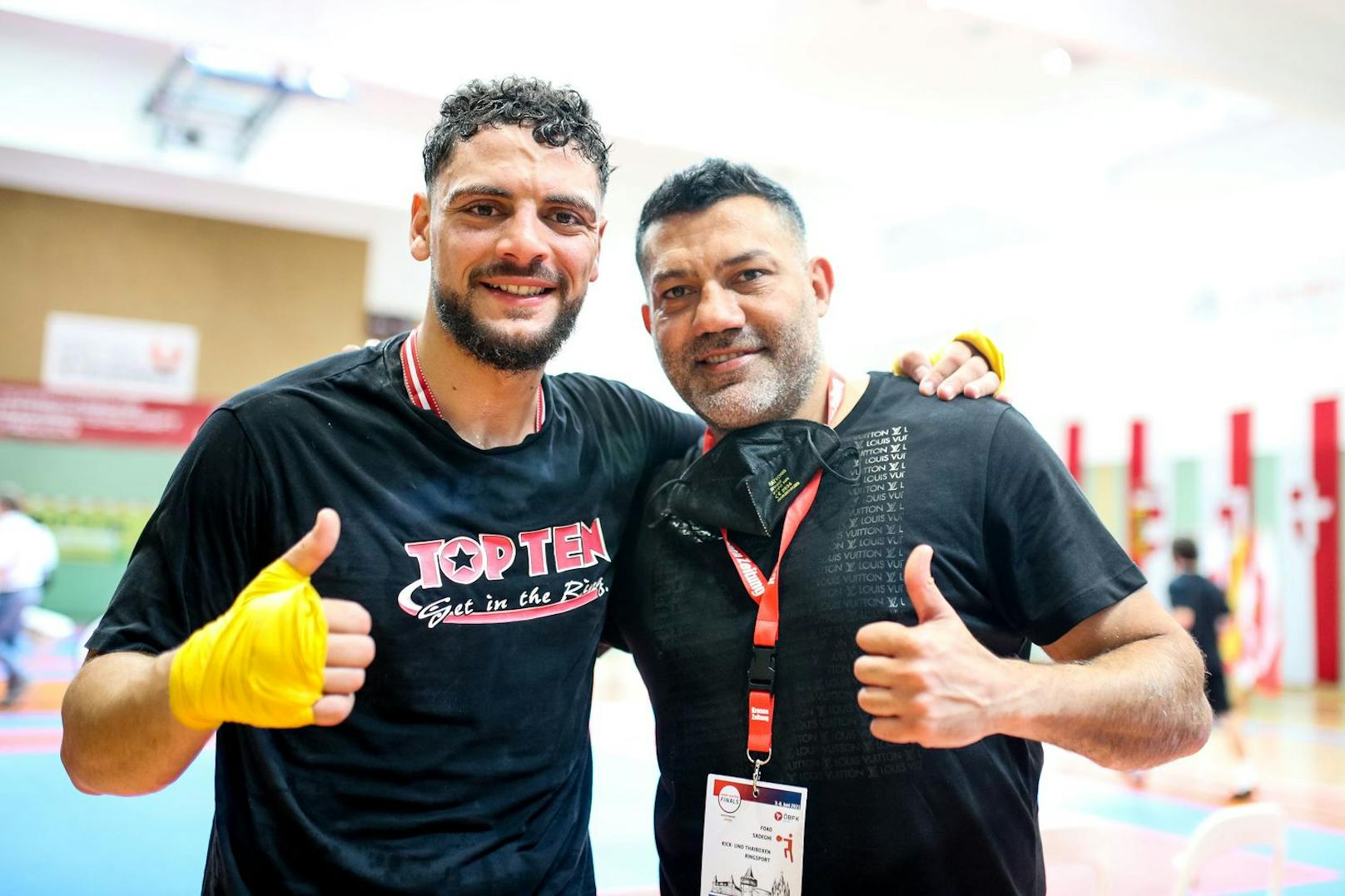 Karim Mabrouk (l.) mit Coach Foad Sadeghi.