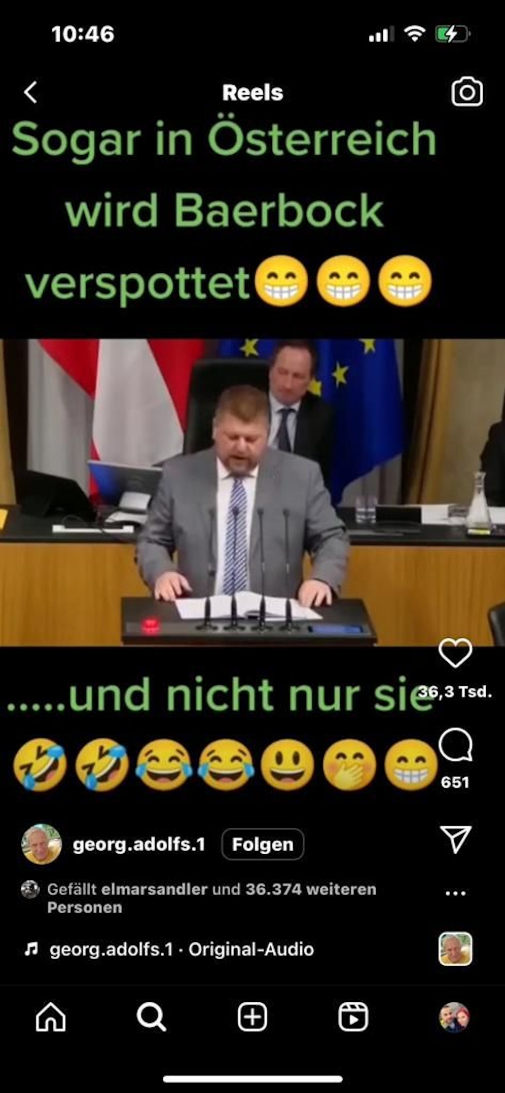 Andreas Spanrings Rede hat bereits 445.000 Aufrufe auf Tiktok.