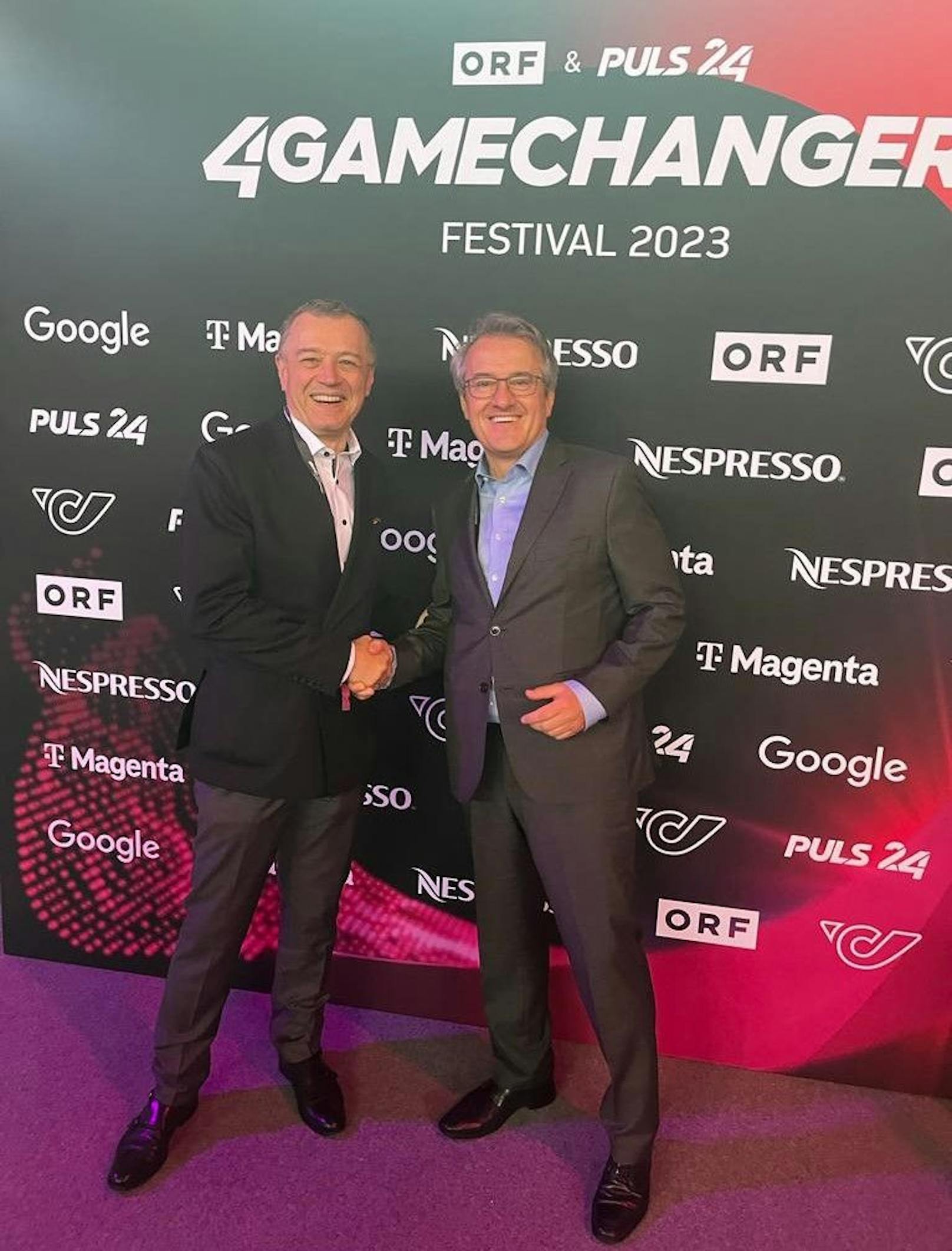 &nbsp;Markus Schaffhauser, CEO Eviden and Atos Business, mit Gerhard Schuster, CEO Together CCA, am 4GameChangers-Festival.