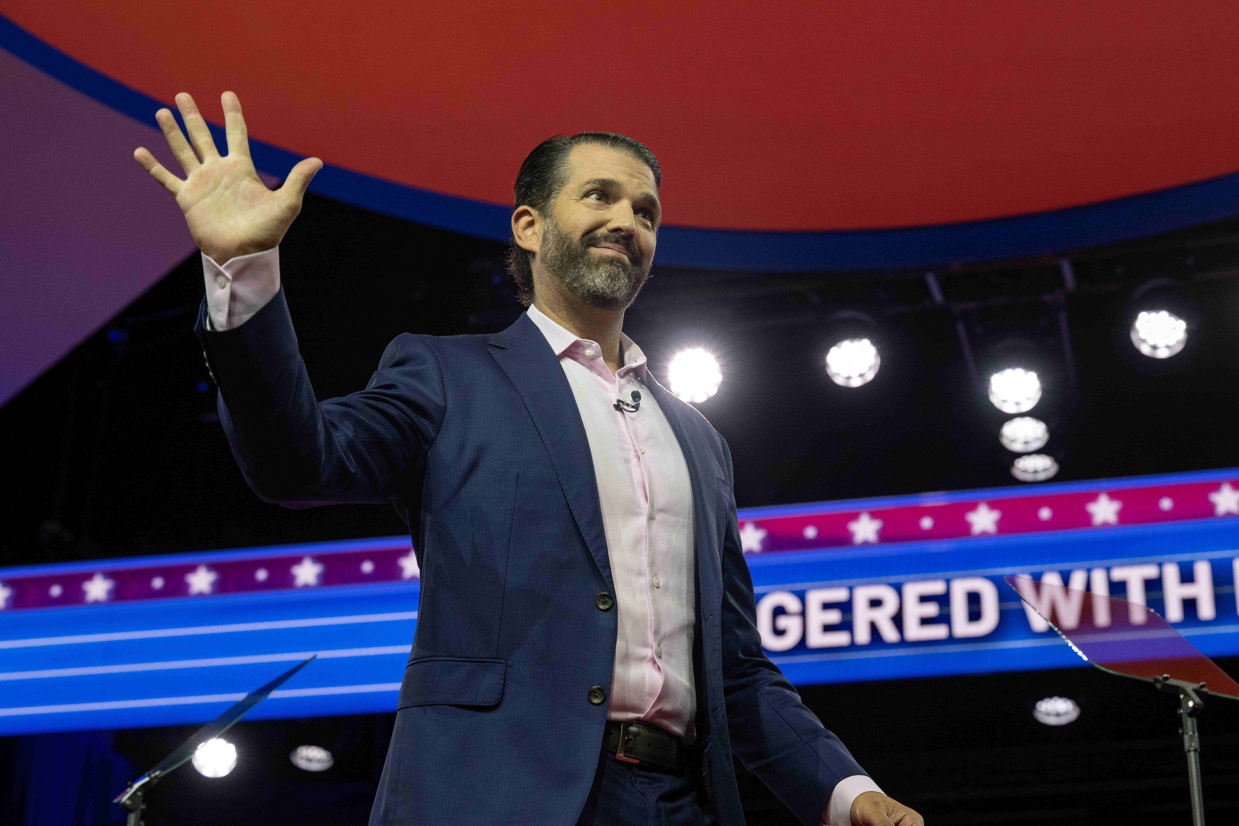 Donald Trump Jr. sorgt mit einem peinlichen Versprecher für Aufsehen. 