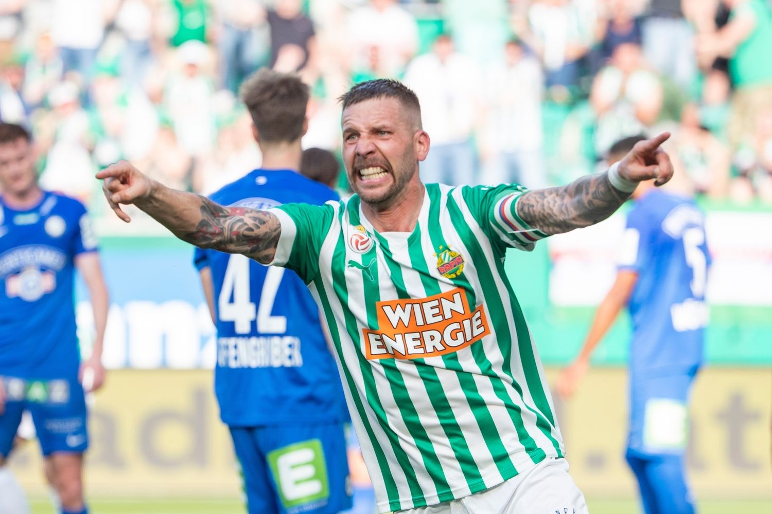 Guido Burgstaller jubelt für Rapid