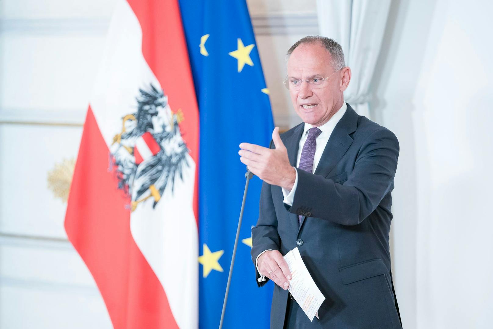 Innenminister Gerhard Karner fordert eine "Asyl-Bremse". Archivbild.