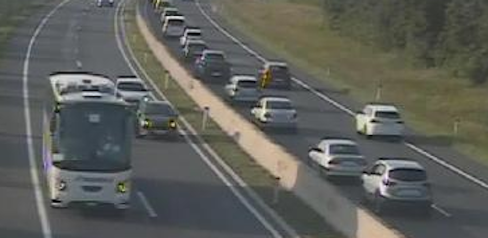 Einer der Stau-Hotspots bei der Pfingst-Rückreise: Die A4 in Fahrtrichtung Wien.