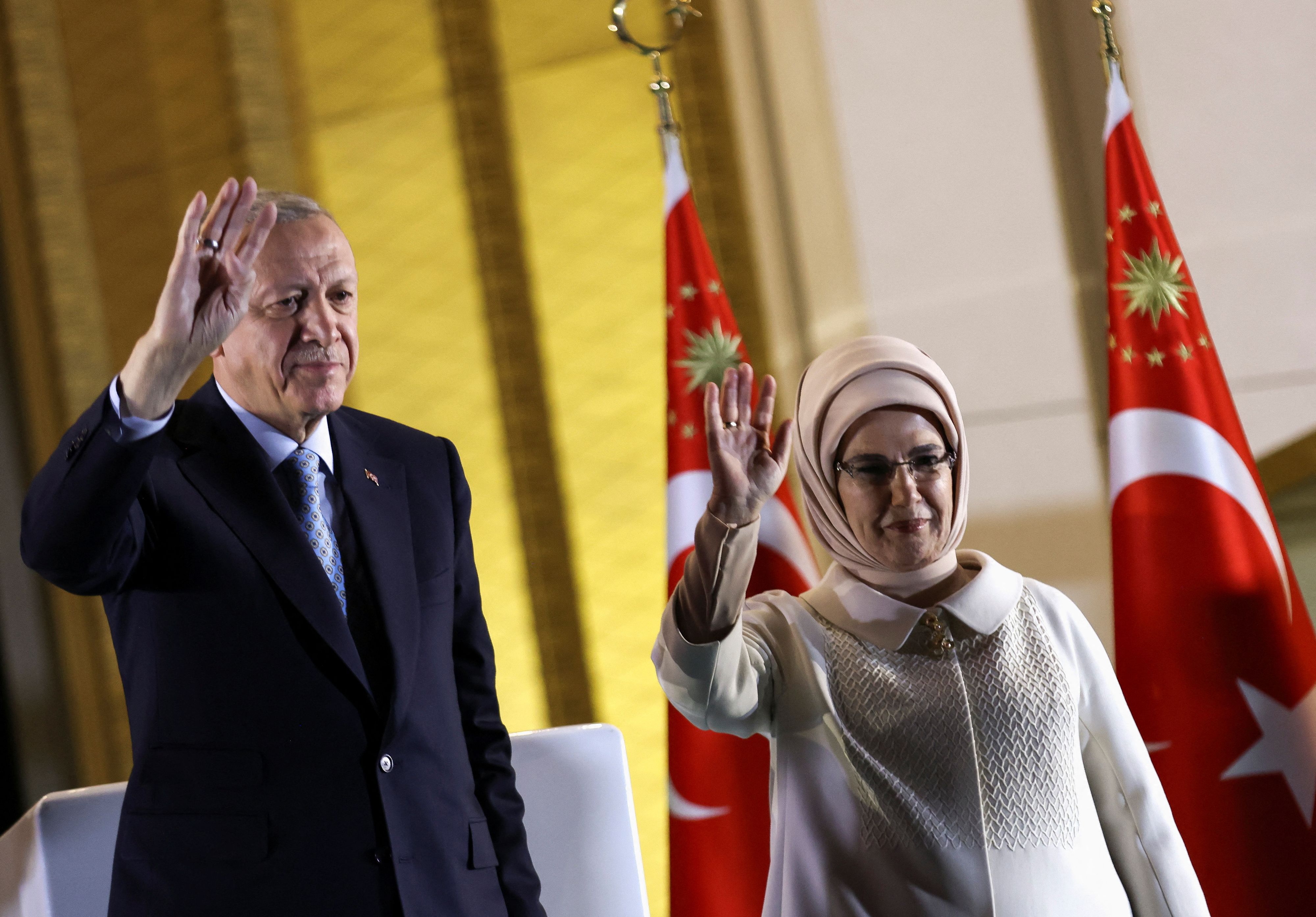 Der türkische Präsident Erdogan mit seiner Frau Emine.