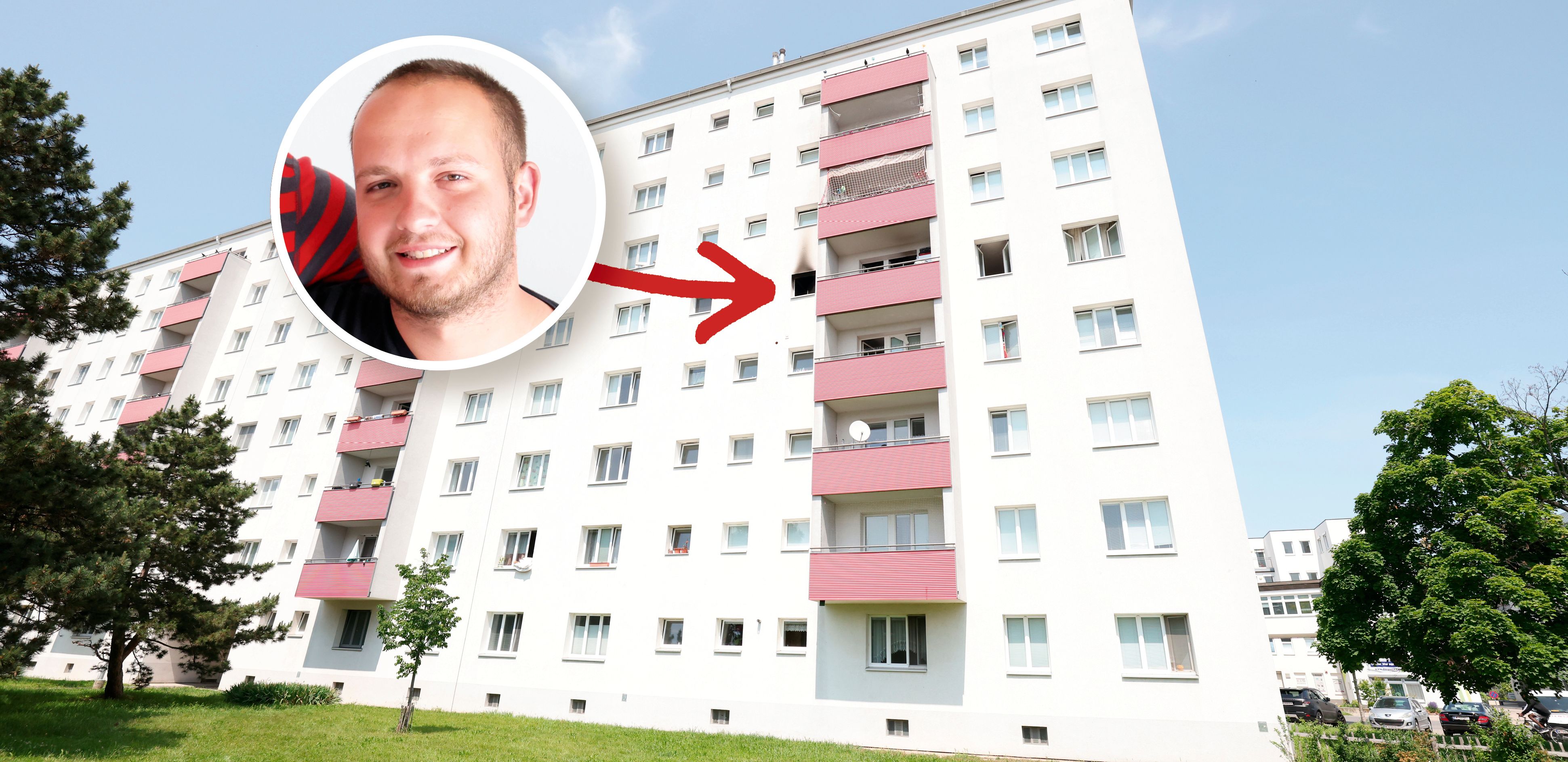 Benjamin (23) hatte den richtigen Riecher: Er bemerkte den Brand in der Wohnung unter sich, alarmierte die Feuerwehr.