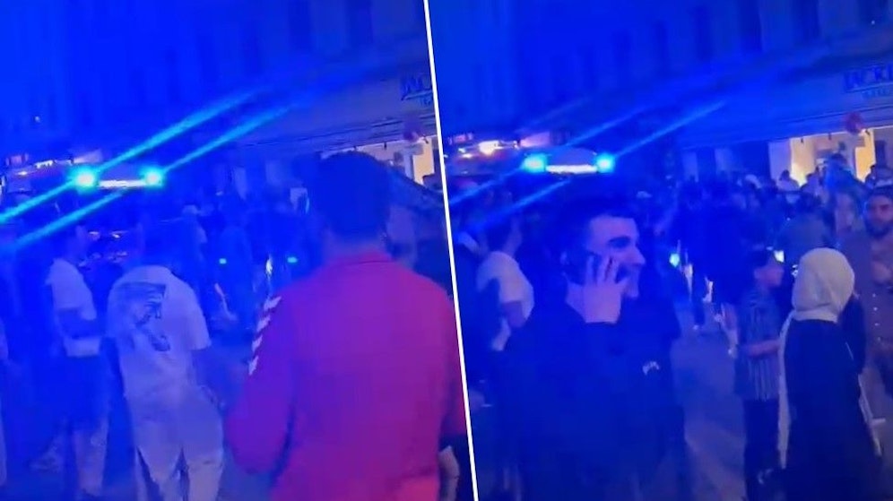 Die Rettung hatte Mühe, die Menschenmenge zu passieren. 