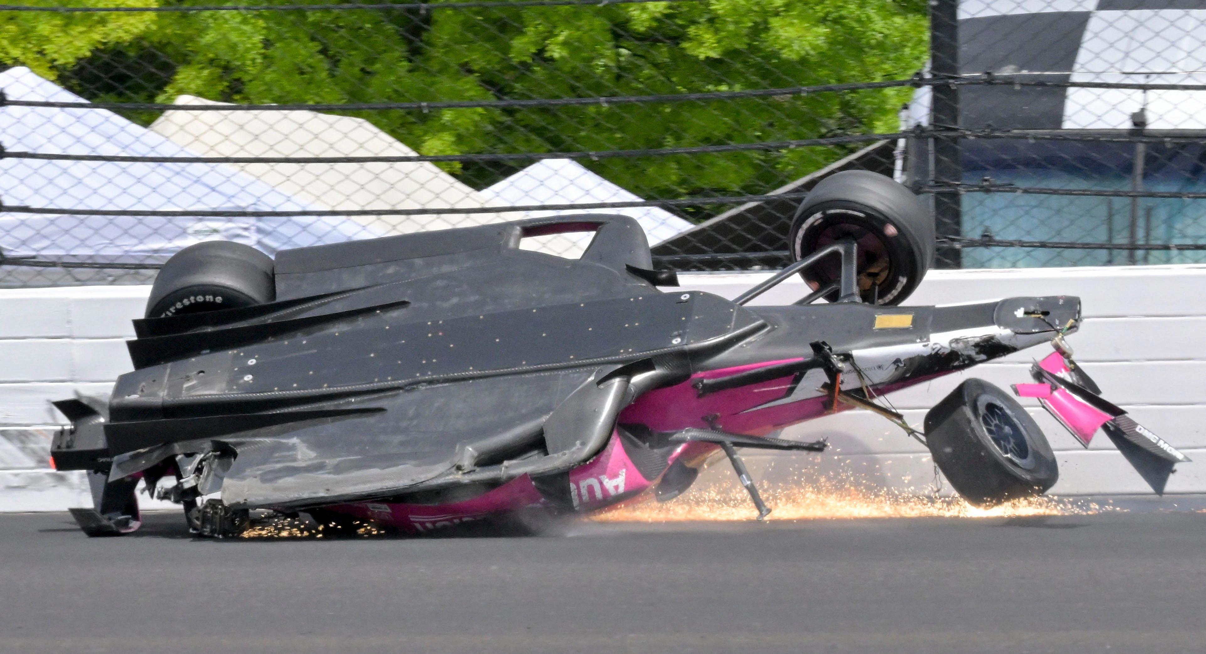 Andretti-Pilot Kyle Kirkwood beim heftigen Einschlag in der Wand.