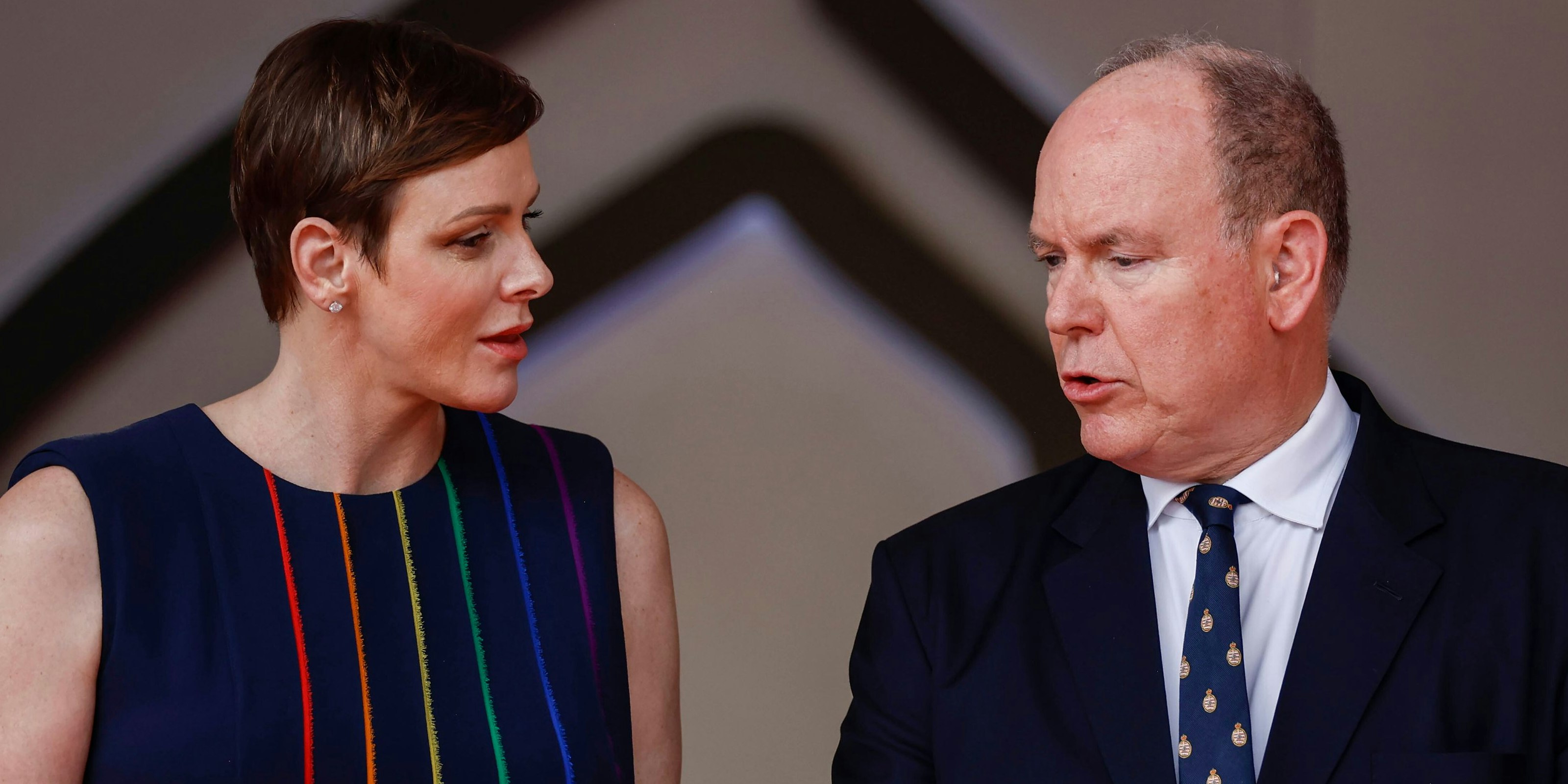 Download von www.picturedesk.com am 30.05.2023 (15:19).  Princess Charlene of Monaco and Prince Albert II of Monaco, F1 Grand Prix of Monaco at Circuit de Monaco on May 28, 2023 in Monte-Carlo, Monaco. (Photo by HIGH TWO) - 20230528_PD9448 - Rechteinfo: Rights Managed (RM)