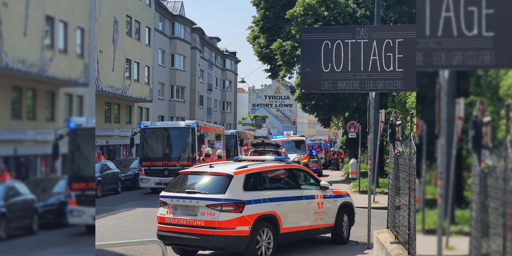 Polizei und Rettungseinsätze befinden sich im Bereich der Nusswaldgasse/Silbergasse
