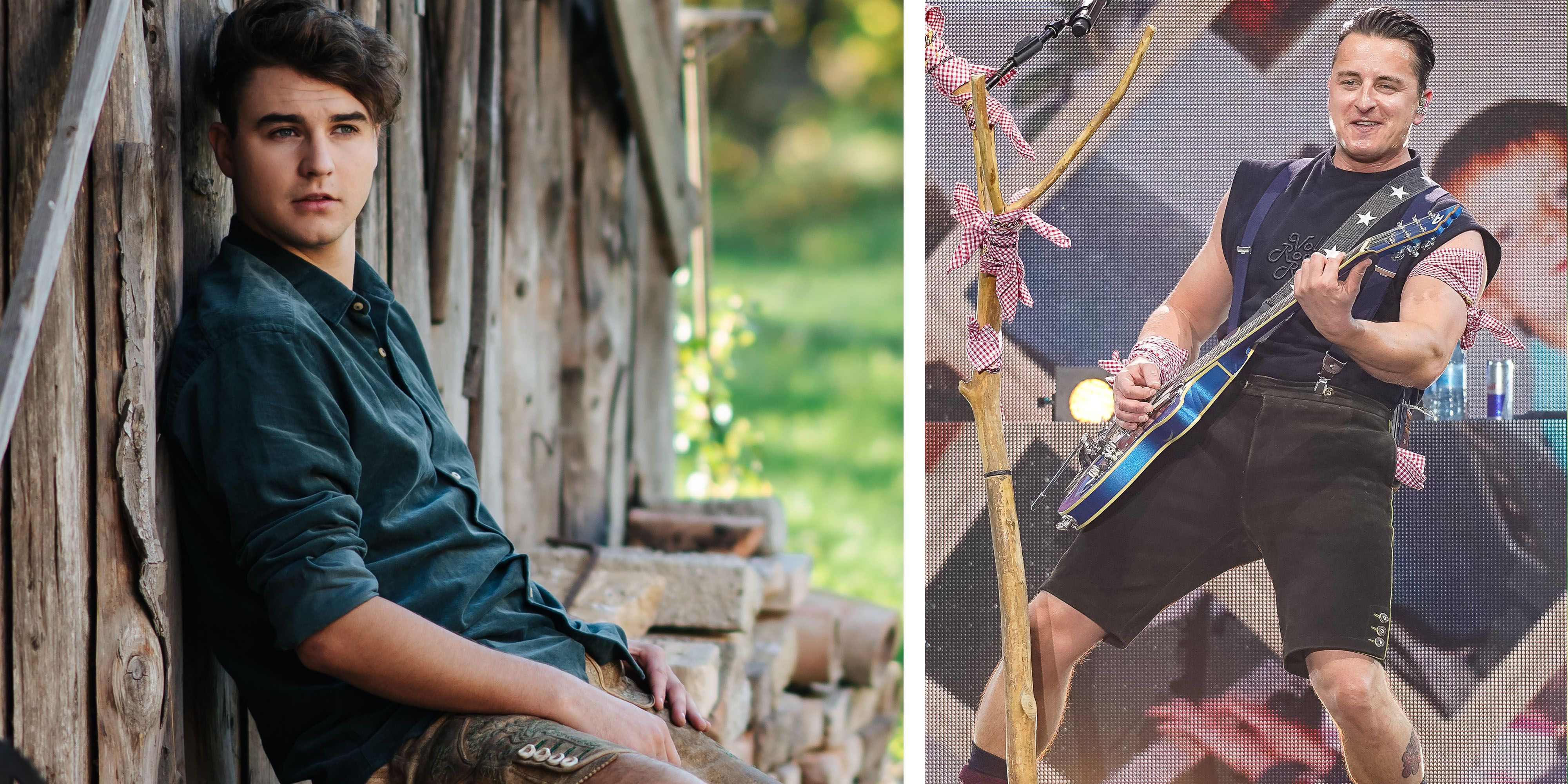 Dank der Lederhose haben Chris Steger und Andreas Gabalier zumindest optisch etwas gemeinsam.