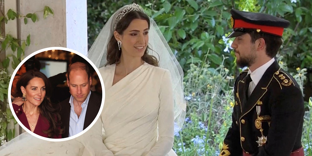 Am 1. Juni fand die royale Hochzeit von Kronprinz Hussein von Jordanien mit seiner Verlobten Rajwa Al Saif statt – inklusive Kate und William.
