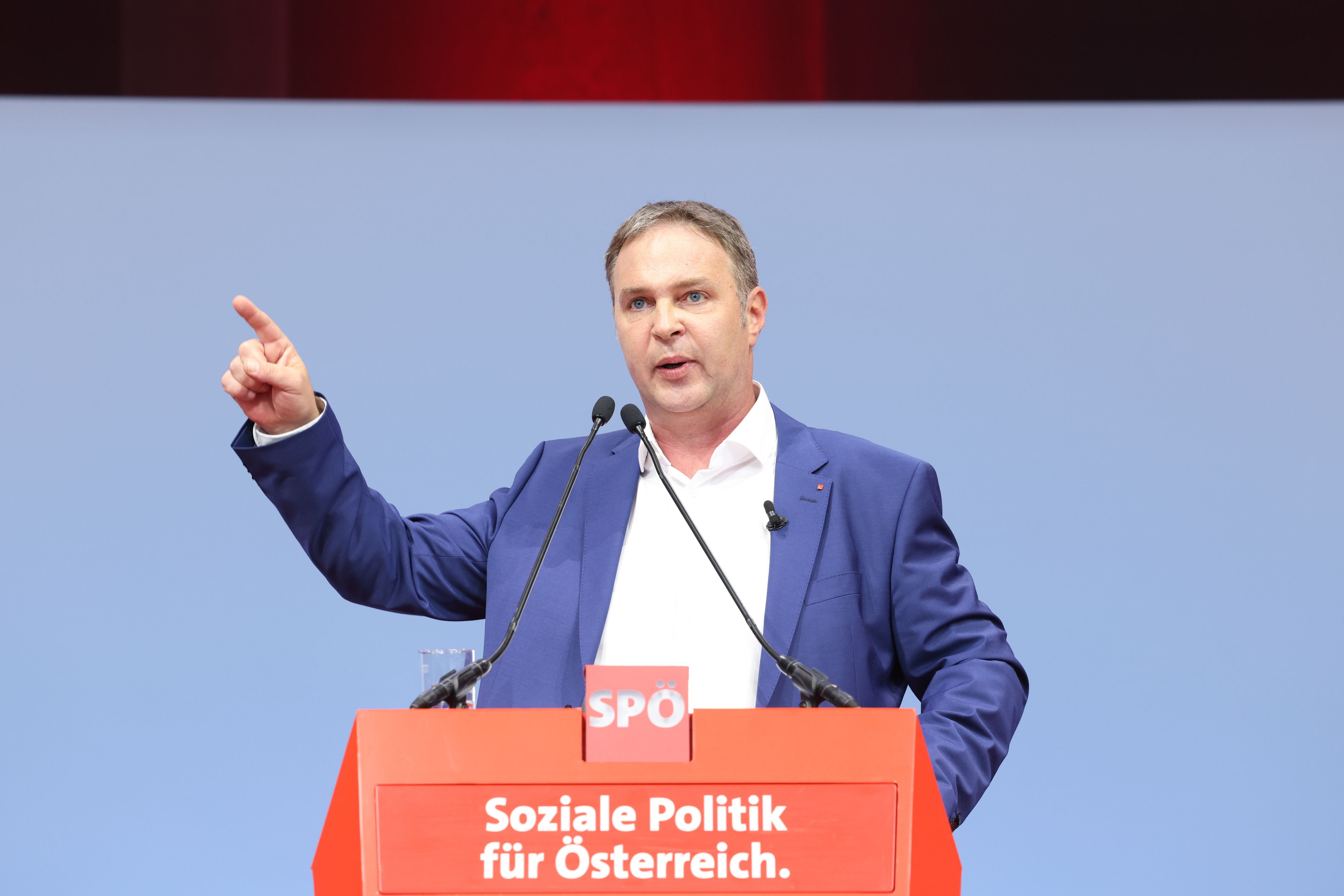 Andi Babler bei seiner Rede am Parteitag