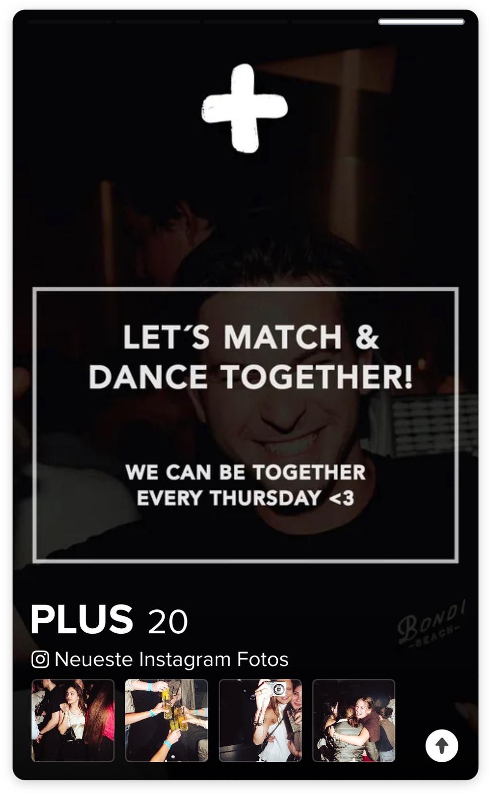 Wer nach rechts wischt, bekommt gratis Eintritt und freie Drinks dazu.