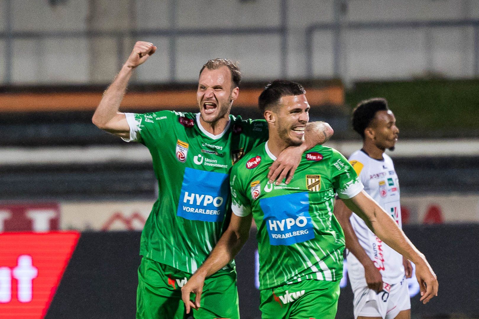 Lustenau jubelt über den 2:1-Sieg gegen den WAC.
