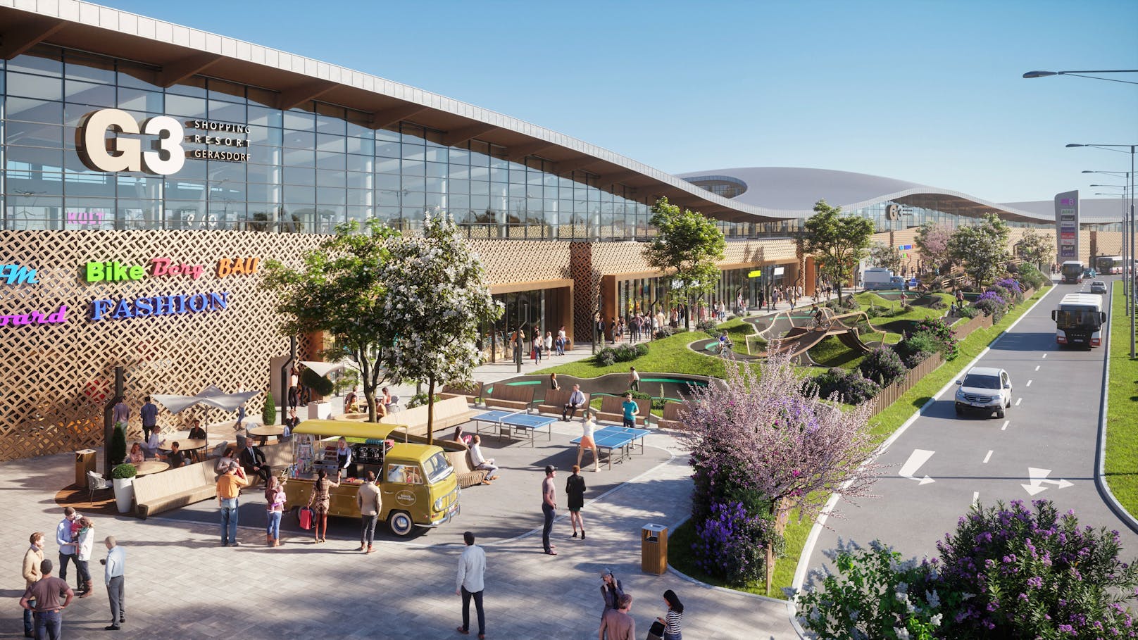 So soll die geplante neue Sportwelt im Shopping Resort G3 aussehen.