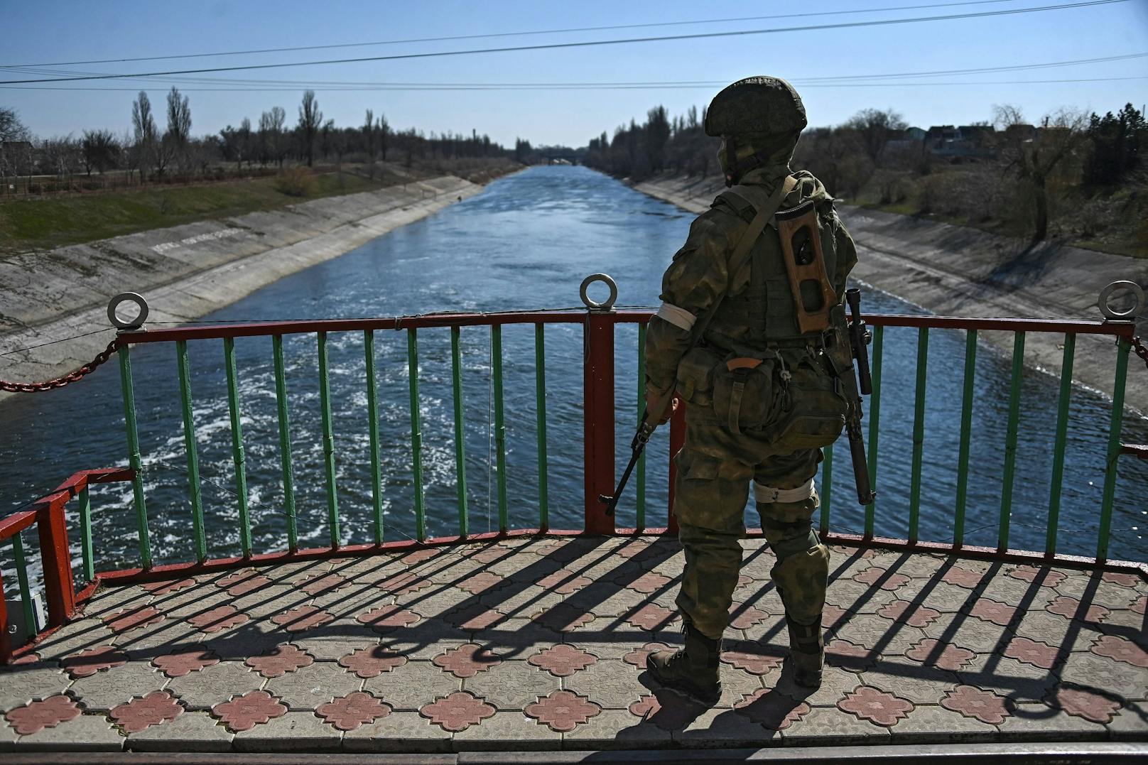 Der Nord-Krim-Kanal (im Bild) wird aus diesem Reservoir mit Wasser gespeist.