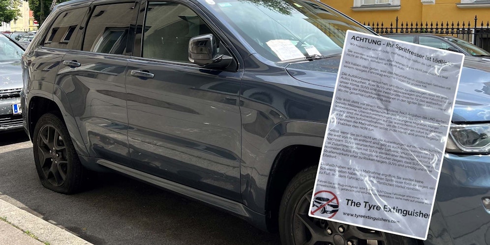 In Hietzing wurden mehrere SUVs Opfer von Klima-Aktivisten.