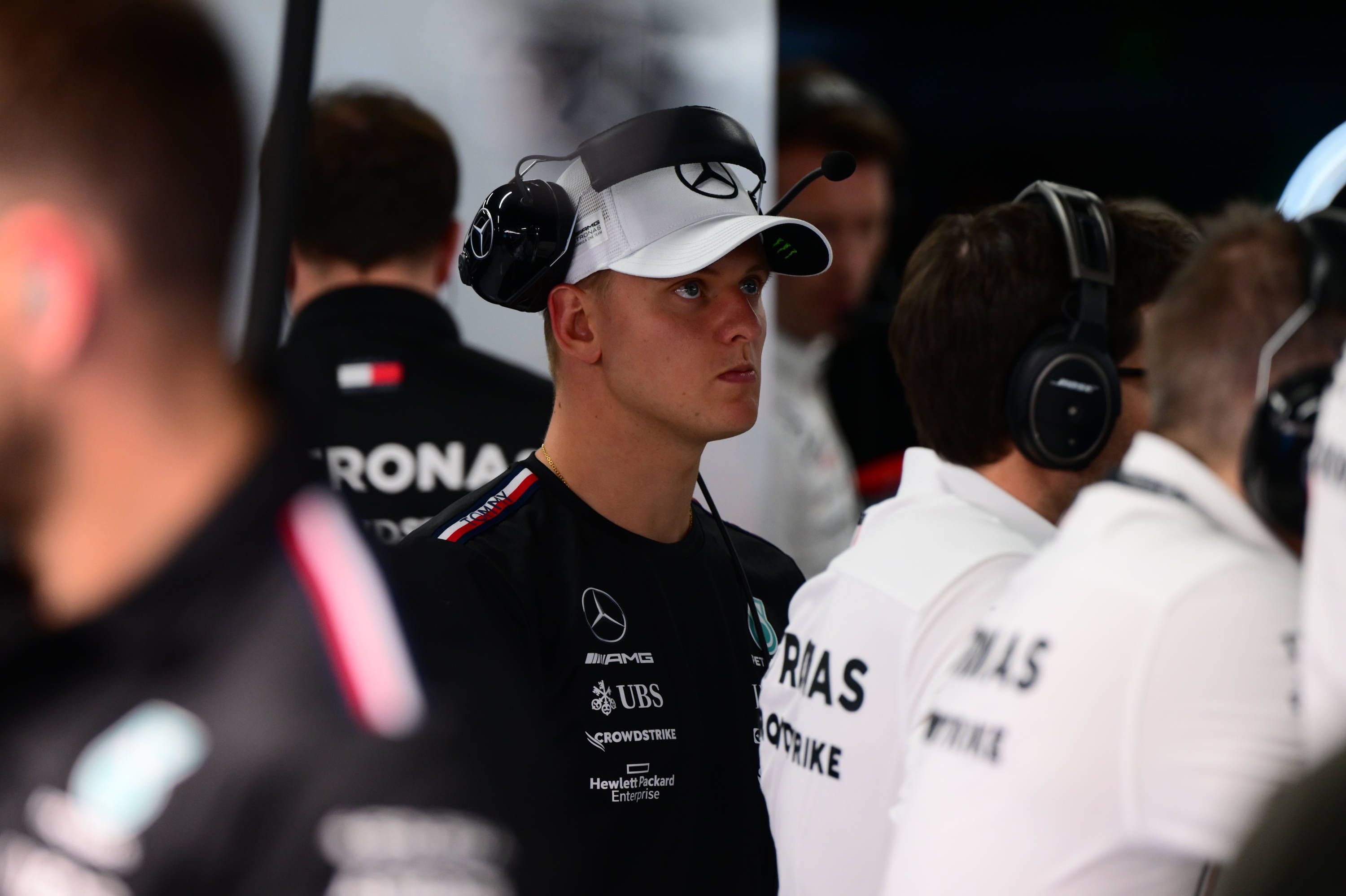 Mick Schumacher fuhr erstmals den aktuellen Mercedes.