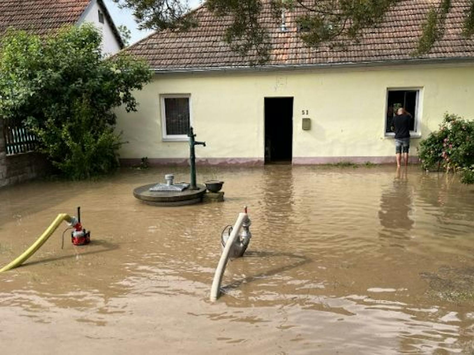 Überflutungen in Wullersdorf