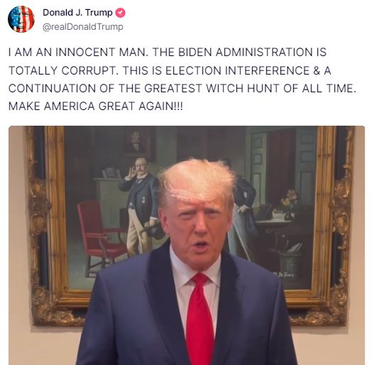 "Ich bin ein unschuldiger Mann": Trump ortet eine Hexenjagd gegen seine Person.