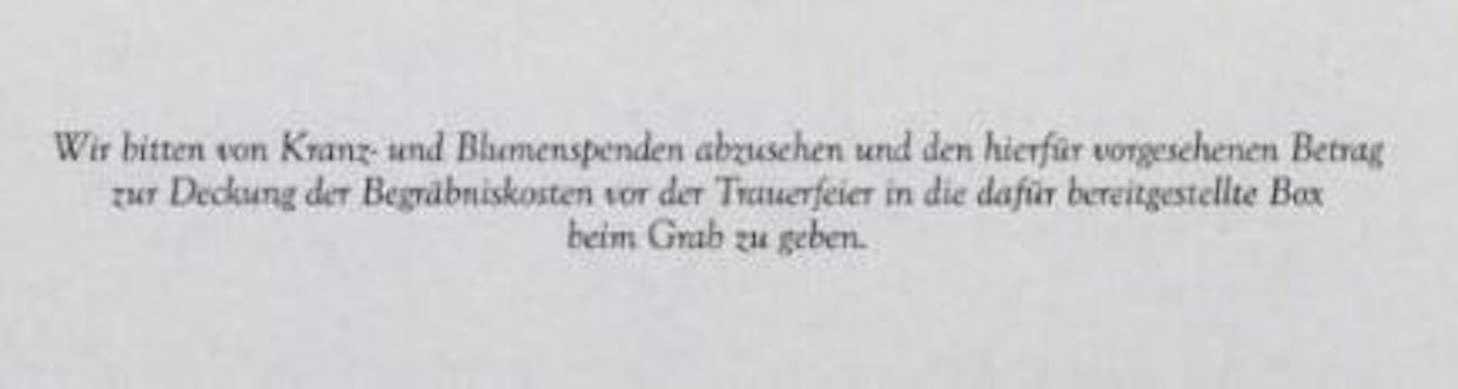 Auch auf der Parte wird auf die finanzielle Situation aufmerksam gemacht.