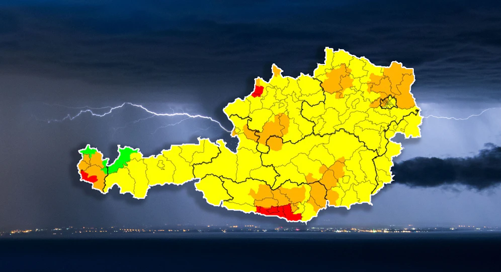 In vielen Teilen Österreichs kommt es zu schweren Gewittern.