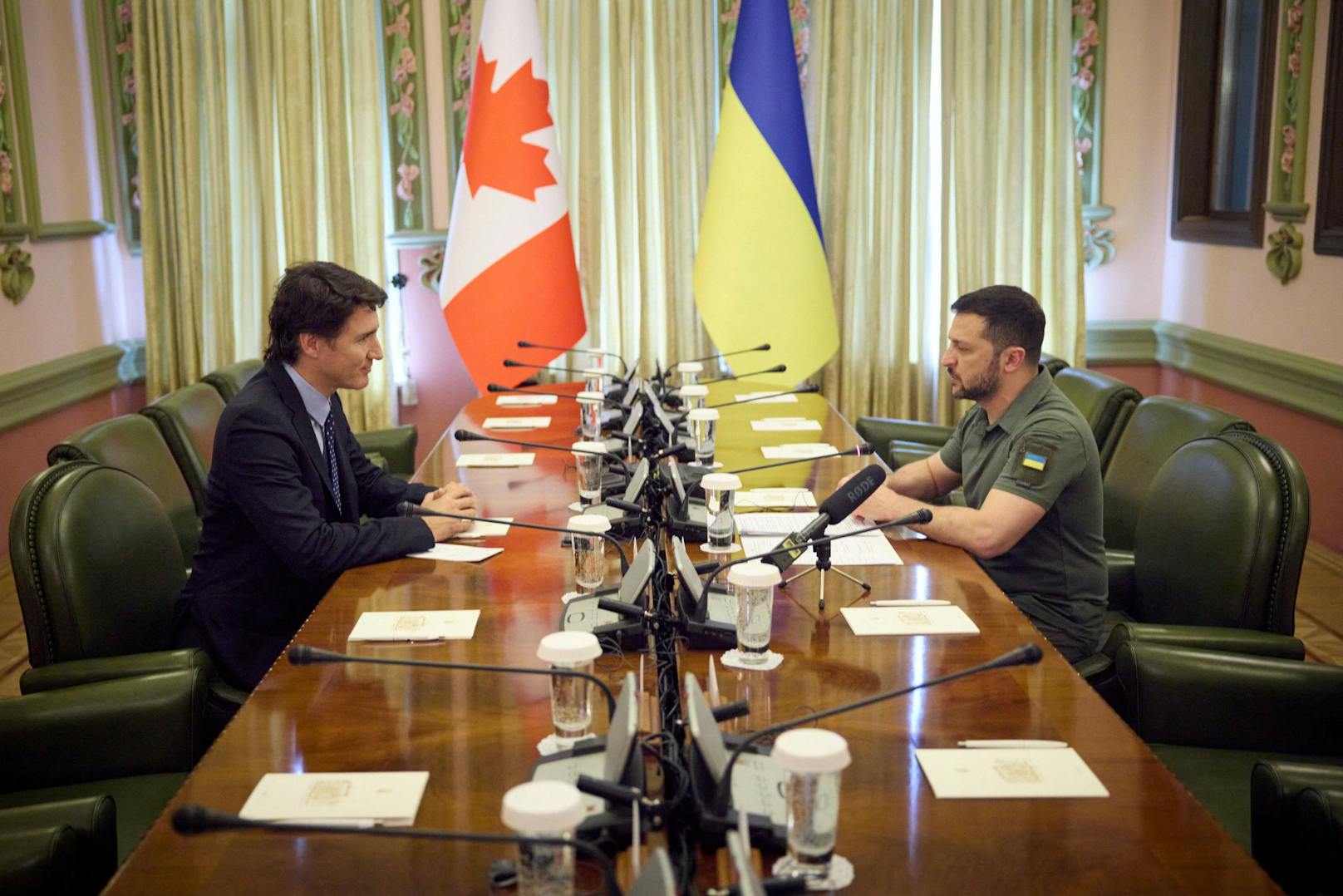 Kanadas Premierminister Justin Trudeau bei einem unangekündigten Besuch in Kiew.