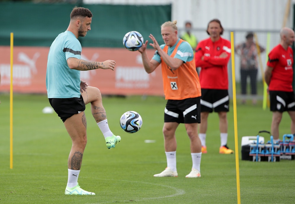 Marko Arnautovic beim ersten Training vor dem Belgien-Hit.&nbsp;