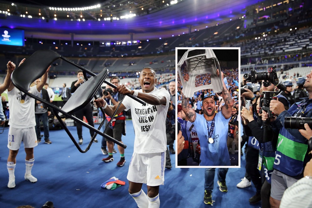 Kyle Walker (r.) macht einen auf Alaba.