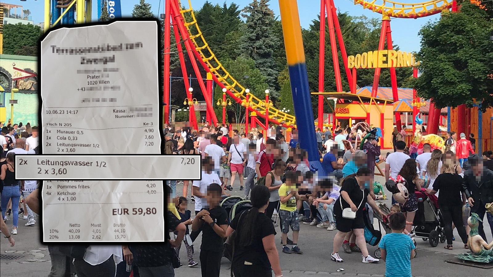 Leitungswasser kostet in Wiener Prater jetzt 7,20 Euro