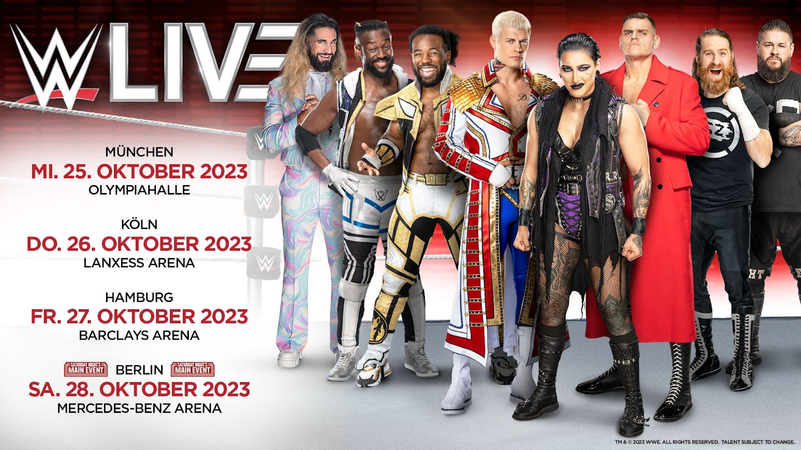 Die WWE kommt mit vier Shows nach Deutschland