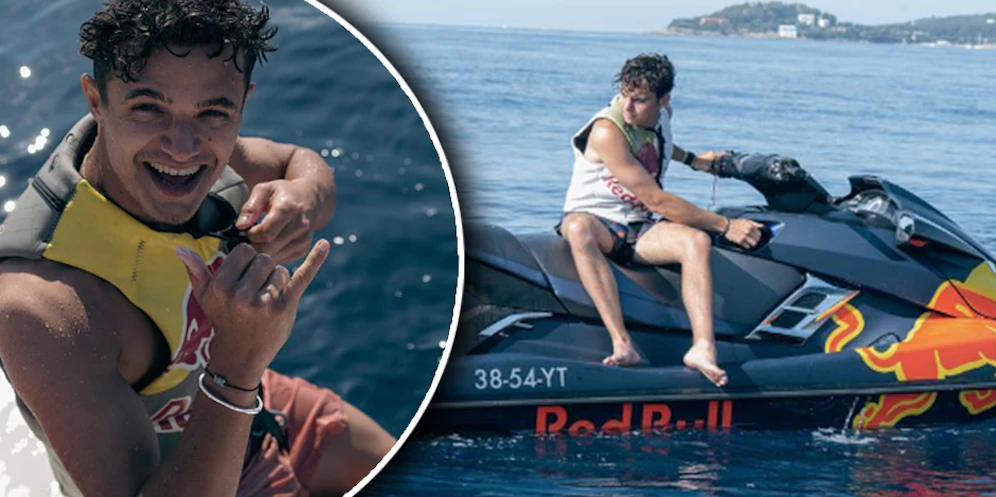 Lando Norris am Red-Bull-Jetski