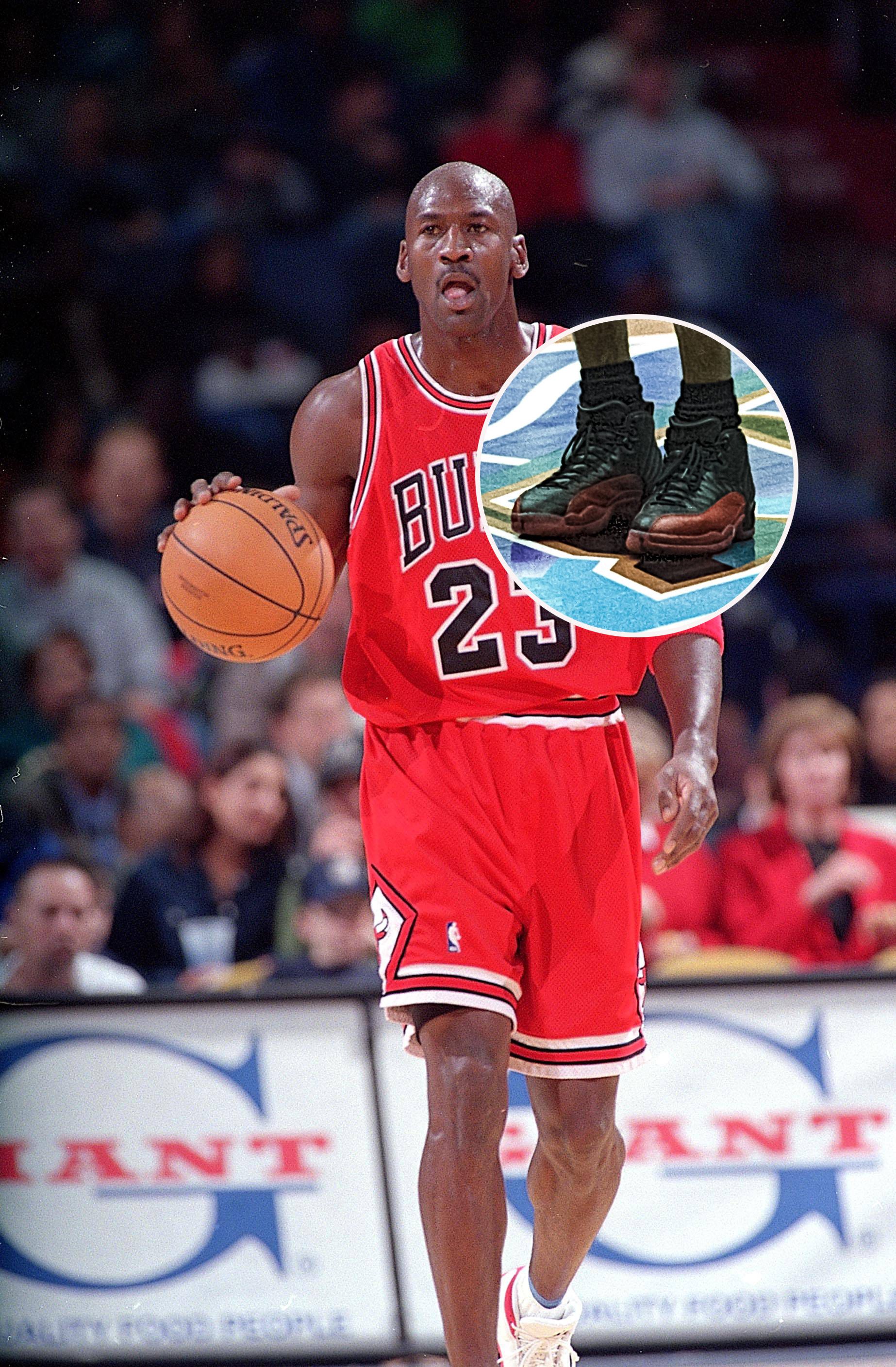 Michael Jordan mit (heute) teurem Schuhwerk
