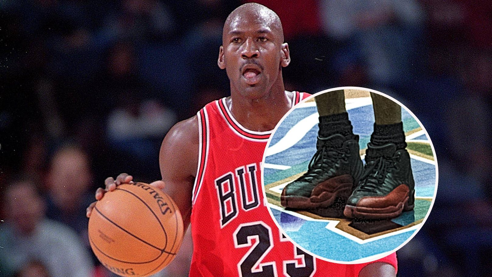 Michael Jordan mit (heute) teurem Schuhwerk