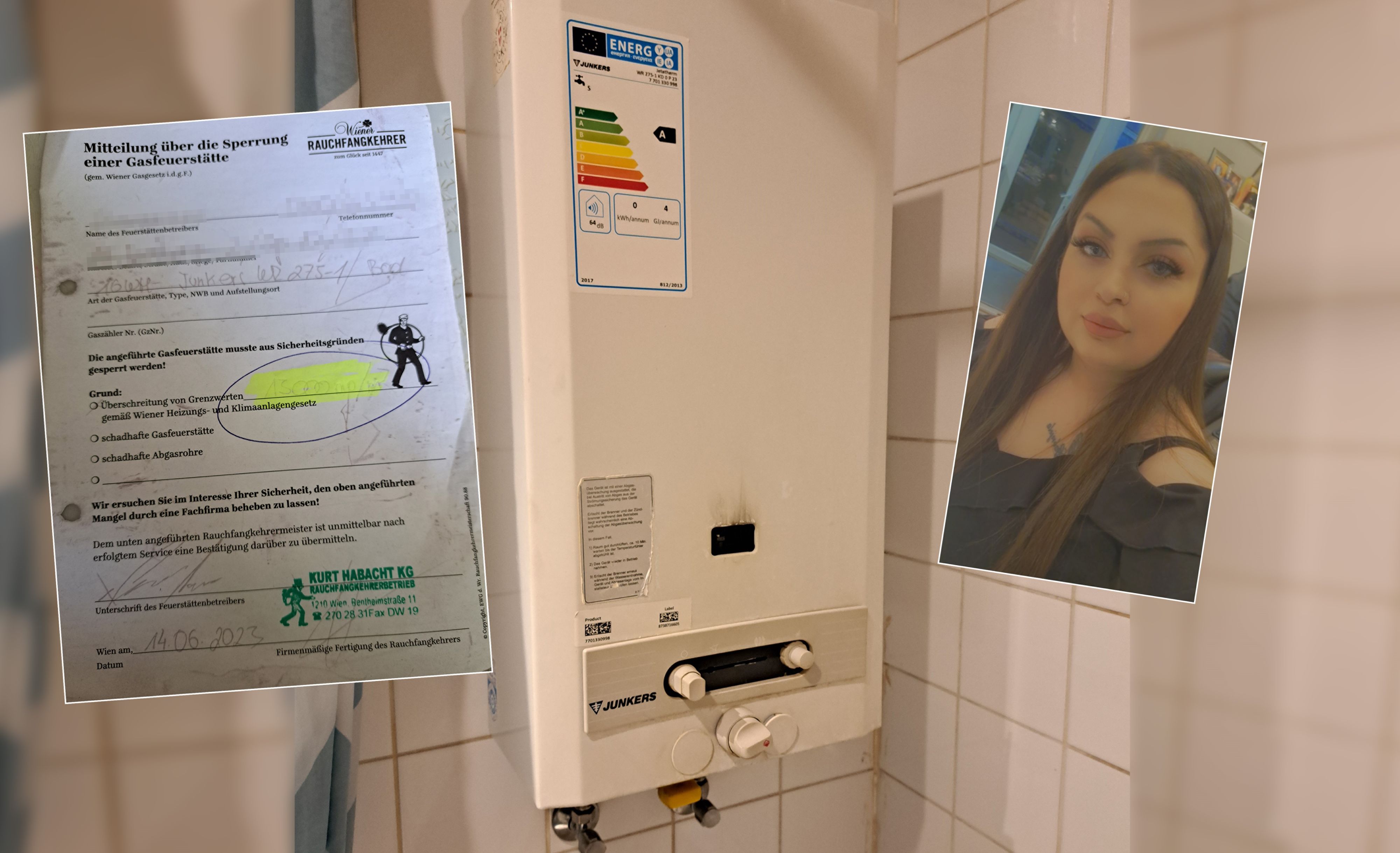 Der Durchlauferhitzer ist defekt - erst der Rauchfangkehrer ist auf das lebensbedrohliche Problem aufmerksam geworden.