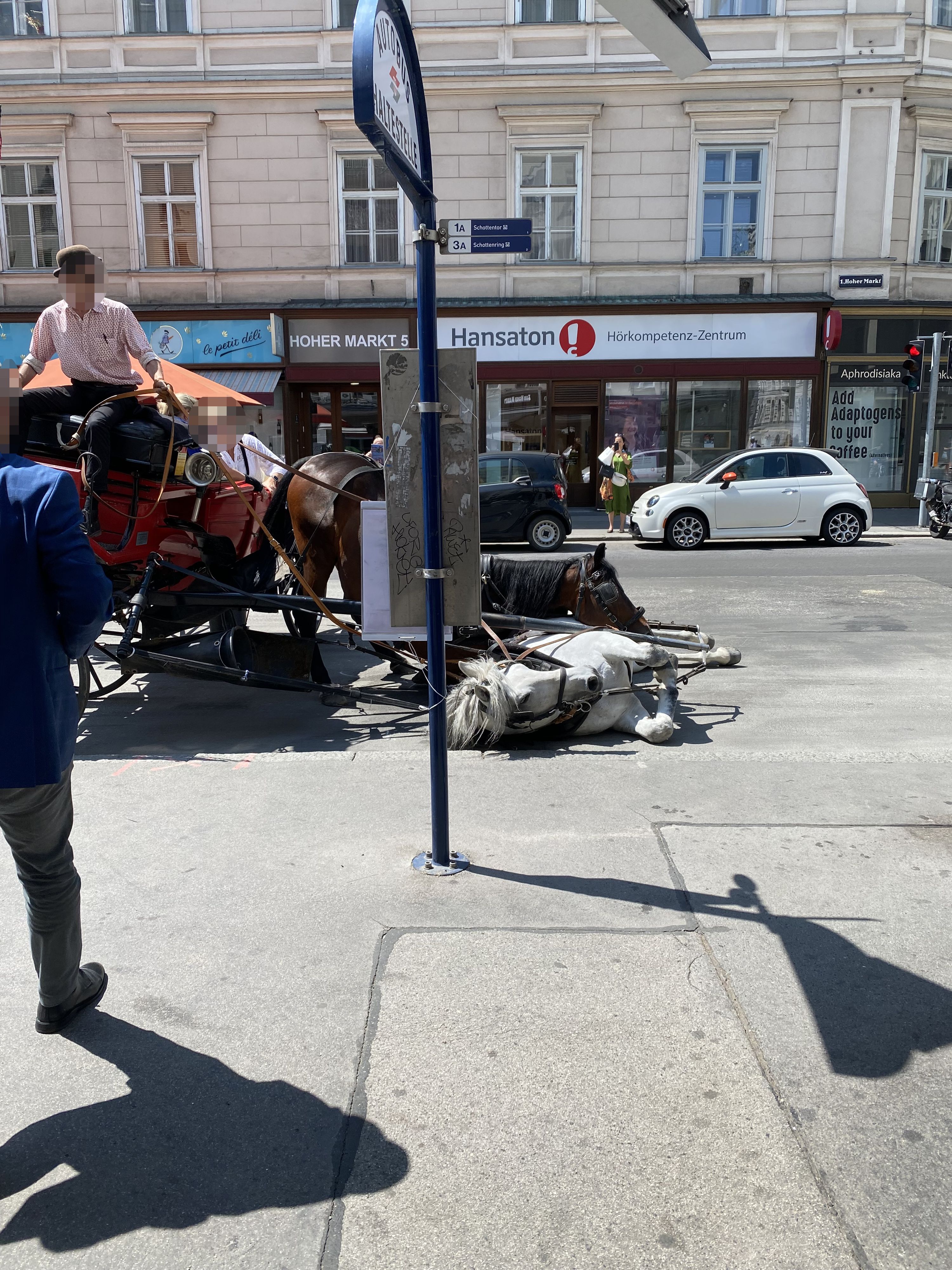 Besorgte Passanten hielten die Szenen mit ihrem Smartphone fest.