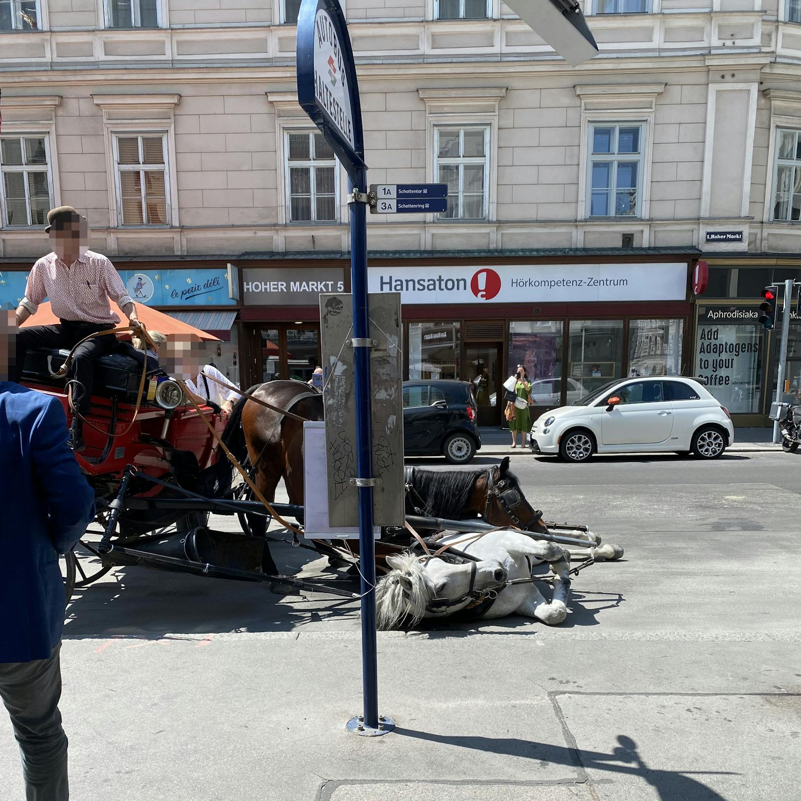 Besorgte Passanten hielten die Szenen mit ihrem Smartphone fest.