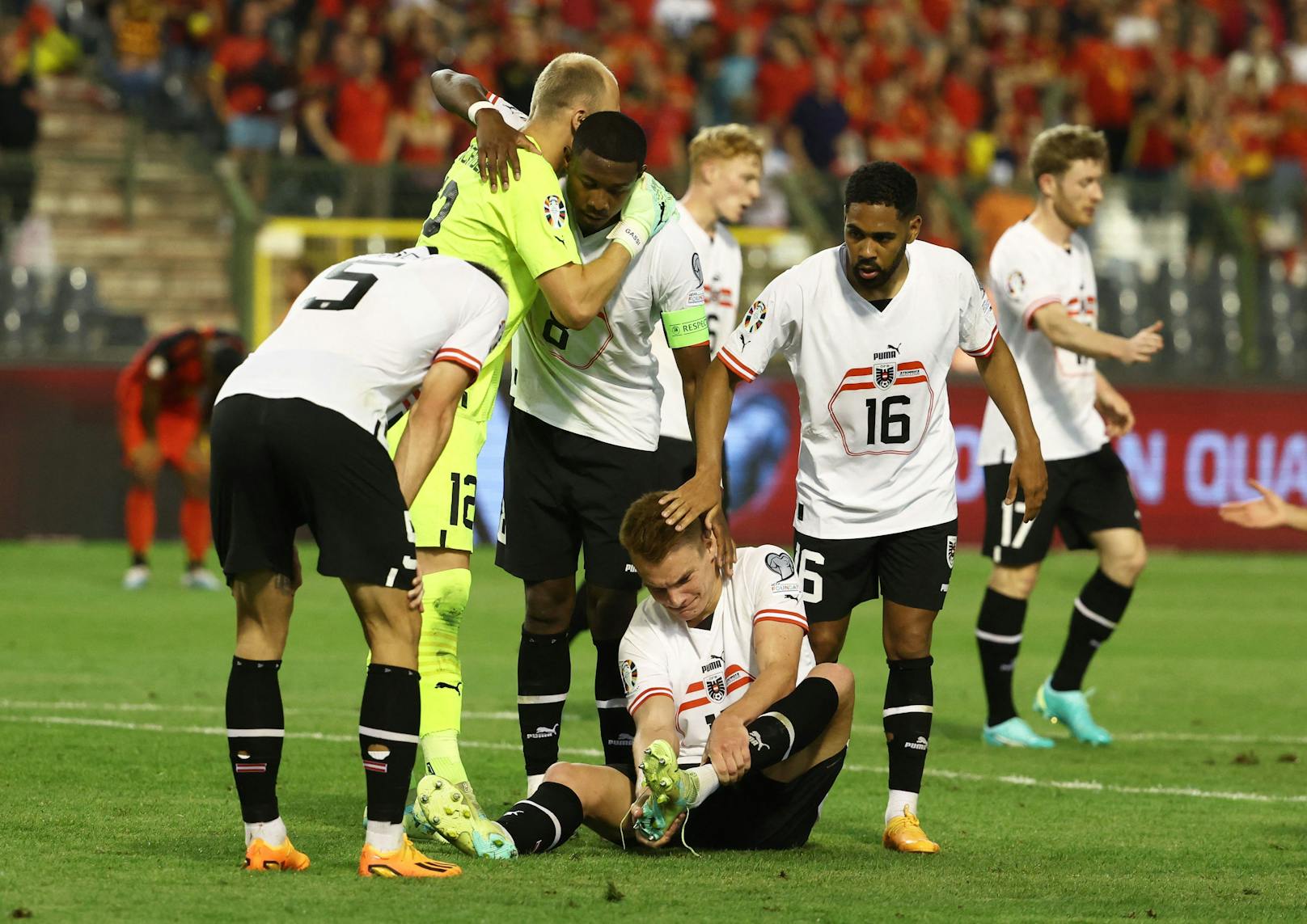 Österreichs Fußball-Team holt einen Punkt in Belgien. 