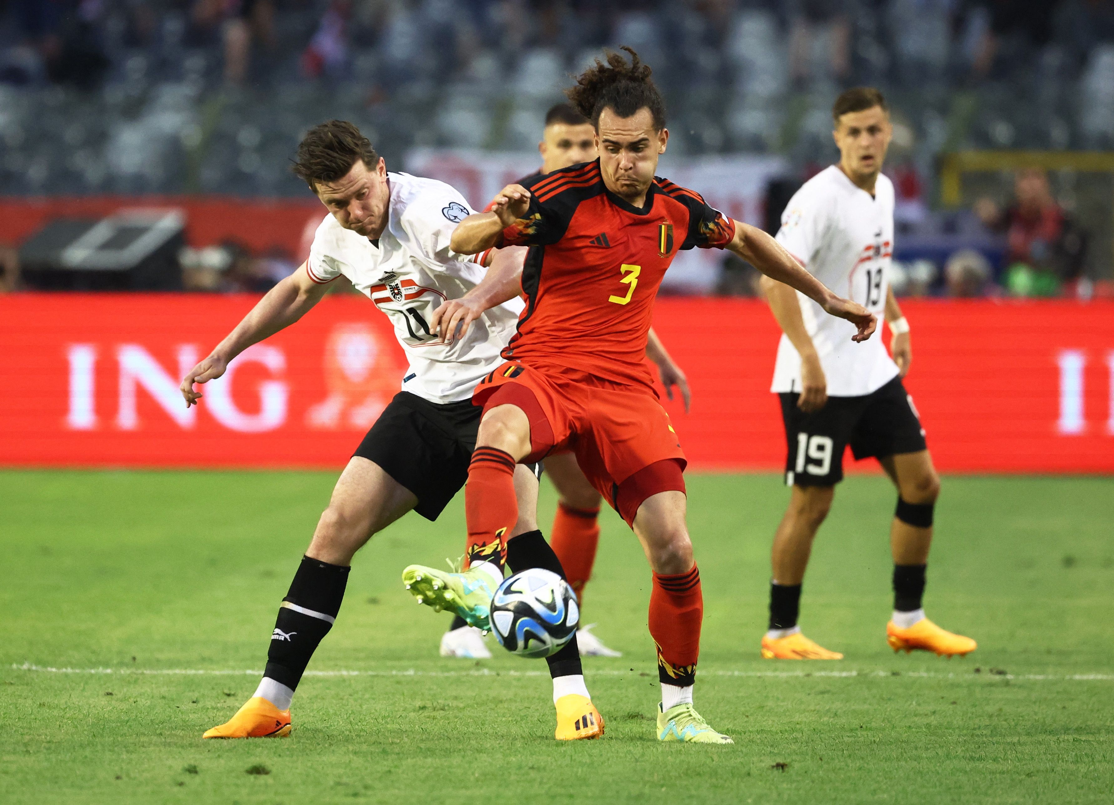 Österreichs Nationalteam im Duell mit Belgien. 