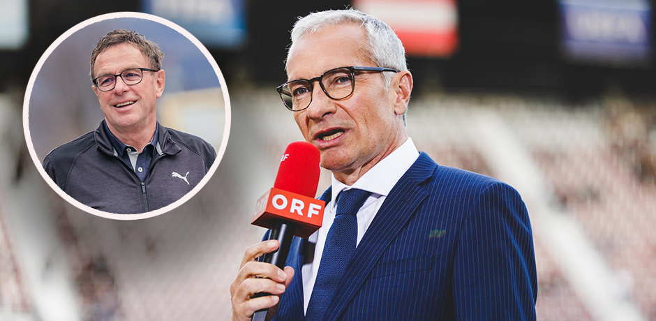 Rainer Pariasek durfte Ralf Rangnick zum Punktegewinn gratulieren. 