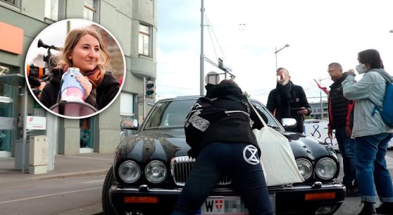 Klima-Aktivistin Mina Canaval wurde im Oktober 2022 in Wien von einem Jaguar absichtlich angefahren.