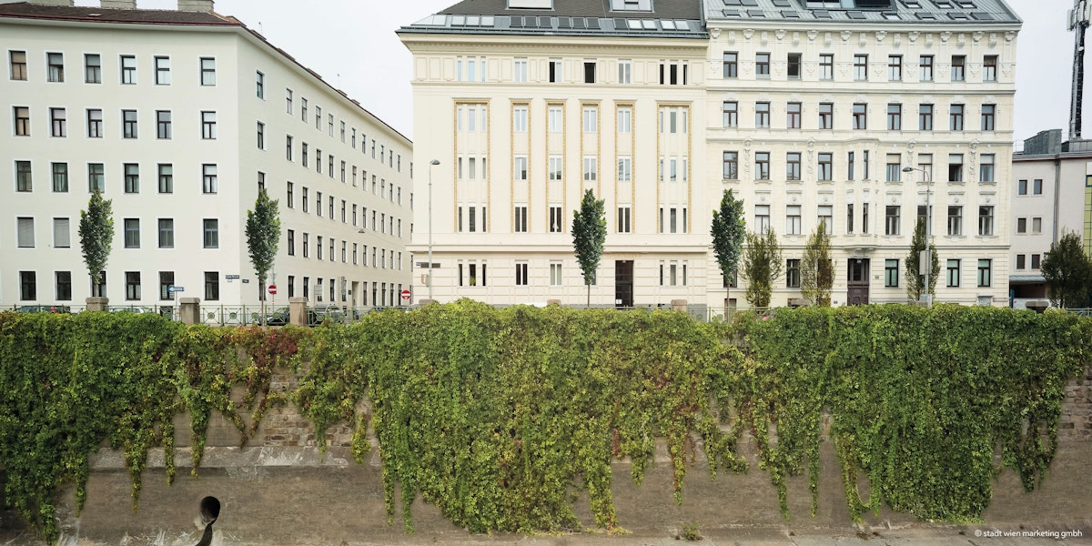 Rendering Begrünung Wienflussmauer