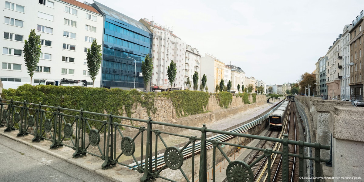 Rendering Begrünung Wienflussmauer