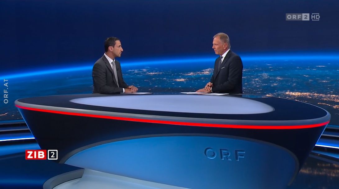 Omar Haijawi-Pirchner, Chef der Direktion Staatsschutz und Nachrichtendienst (DSN), am 19. Juni in der ZIB2 mit Armin Wolf.