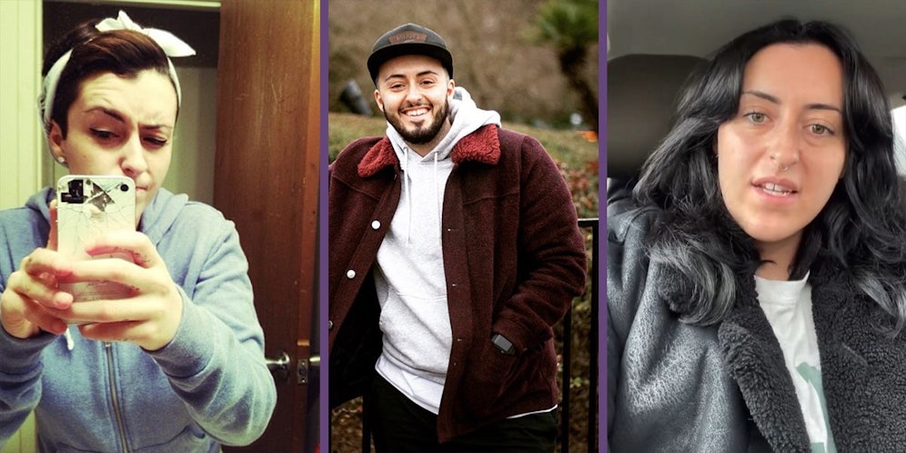 Alia als Frau (li), dann als Mann namens Issa (Mitte) und heute wieder als Alia (re.).