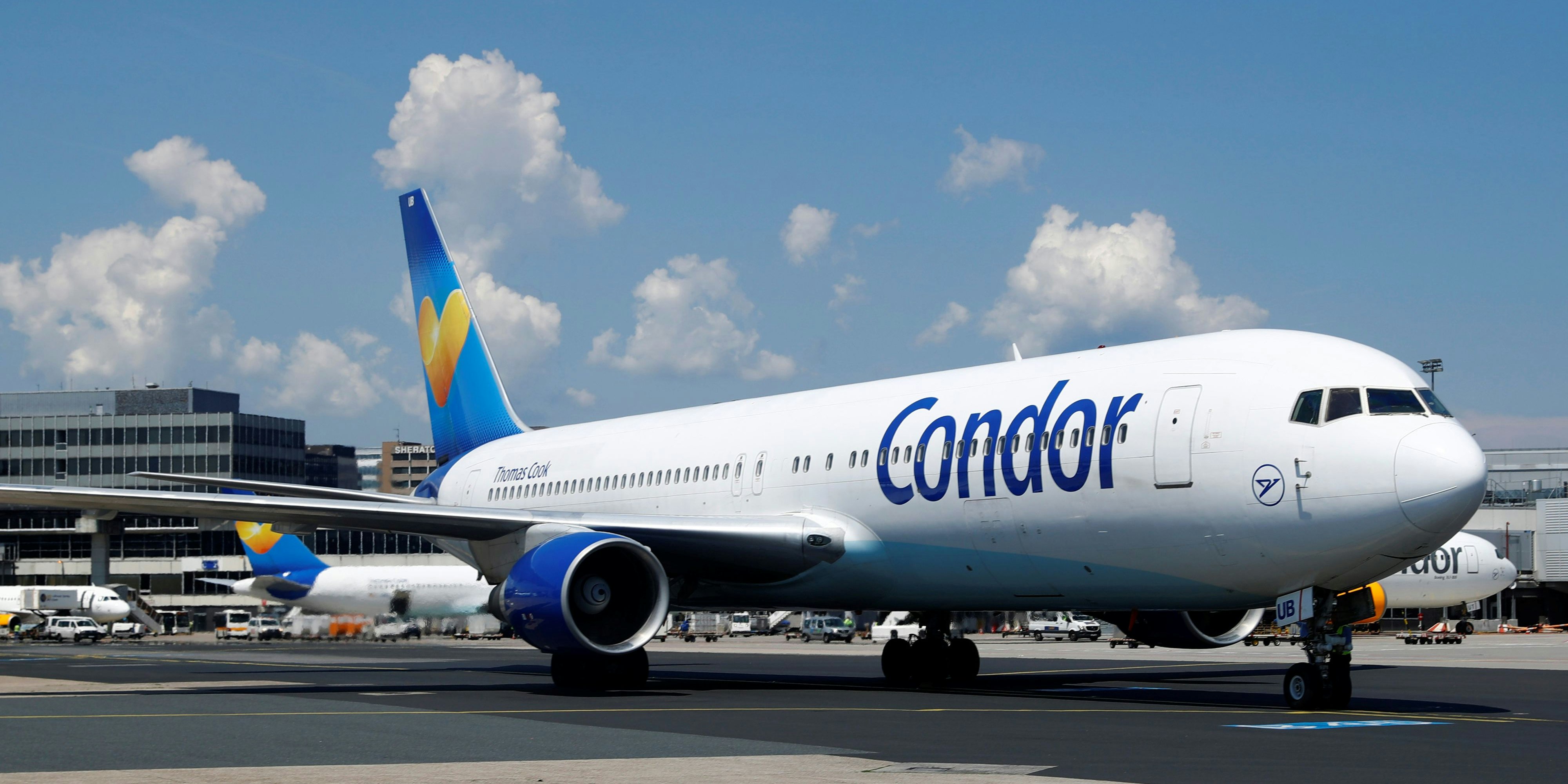 Planes of German holiday air carrier Condor are seen on the tarmac at Fraport airport in Frankfurt, Germany, June 7, 2016.    REUTERS/Kai Pfaffenbach