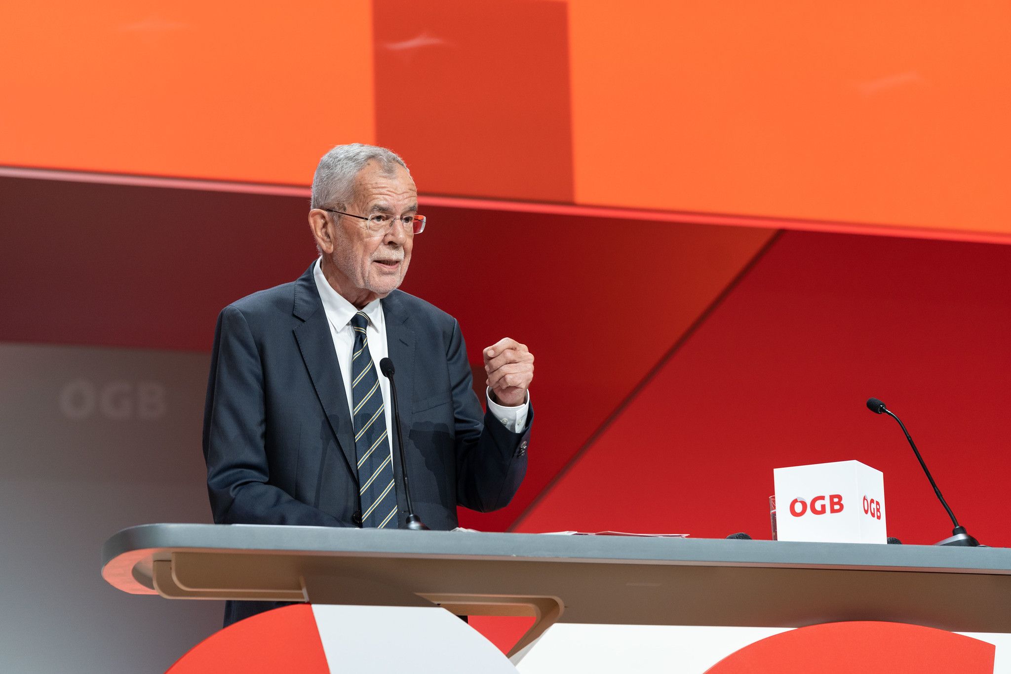 Bundespräsident Alexander Van der Bellen brachte die Gewerkschafter nicht nur einmal zum Lachen.