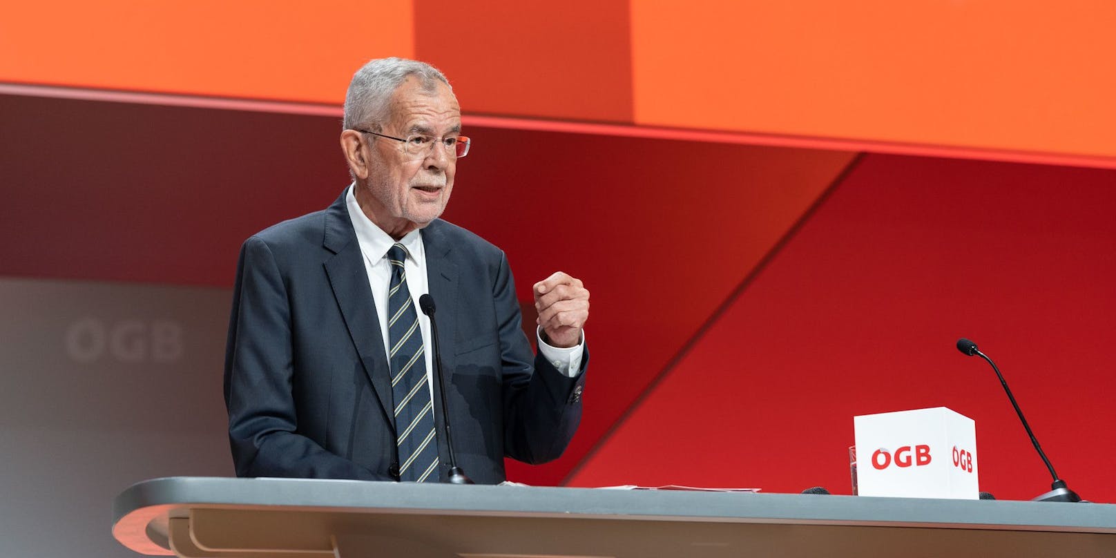 Bundespräsident Alexander Van der Bellen brachte die Gewerkschafter nicht nur einmal zum Lachen.